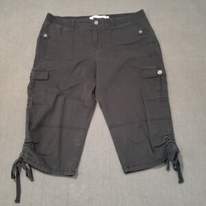 Sonoma Capri Womens Size 14 Mid Rise Capri Black Utility Pockets